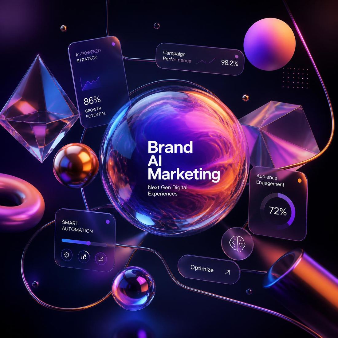Creative branding, AI and marketing illustration